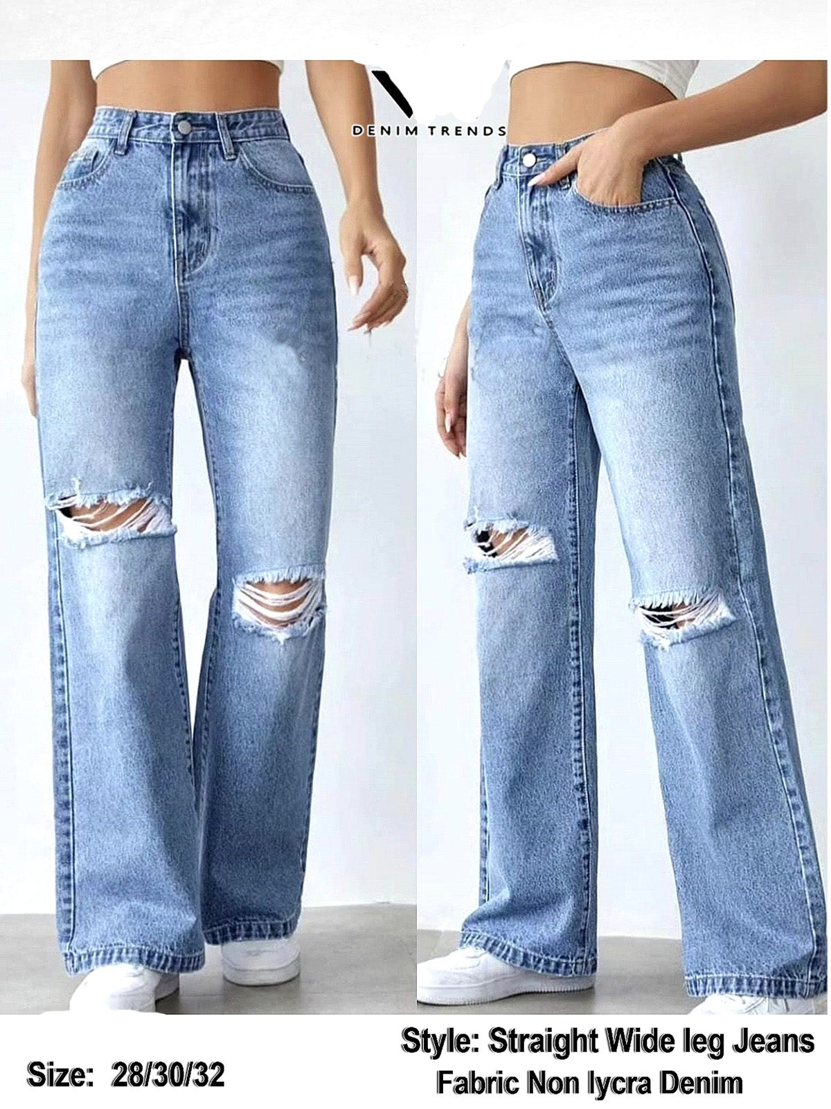 Straight wide leg jeans