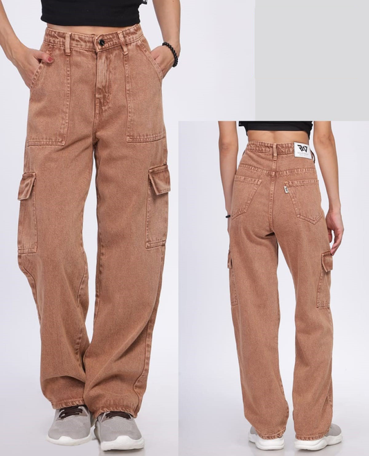 Style wide leg cargo jeans